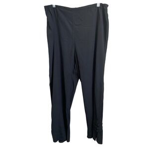 Citron Santa Monica Black Silk Blend Dress Pants Trousers Size L Button Cuff‎